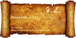 Havelda Lili névjegykártya